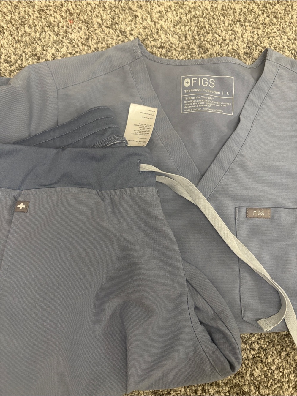 FIGS Lavender-Blue jogger set size large